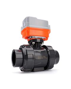 Aquagation Electric PVC True Union Ball Valve - EPDM O-Ring - PTFE Seat - ANSI - 24VAC - 3/4-Inch Socket (20/Cs)