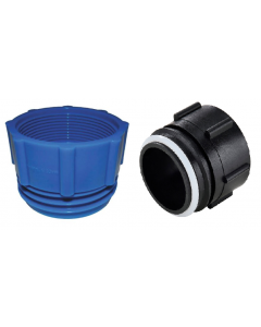 Arable Acres Bung Converter Polyethylene Drum & Pump Adapter - 2 Inch FPT Coarse Thread & Fine Thread Kit- 70mm-25 Male Buttress - BLACK & BLUE (Domestic Drum)