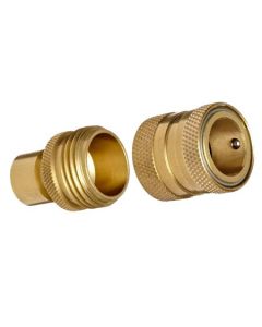 Dramm Brass Quick Disconnect Full-Flow (Pair) - Heavy-Duty Quick Hose Connection (25/Cs)