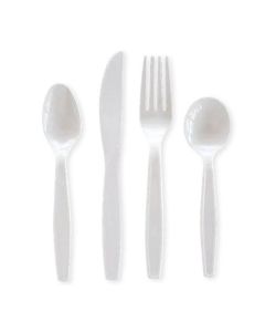 Heavy Weight Plastic Fork - White Polypropylene - 5.4g (100/Bag) (Case of 1000)