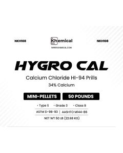 化学湿卡氯化钙HI-94颗粒- 34%钙- 50磅(50/Plt)