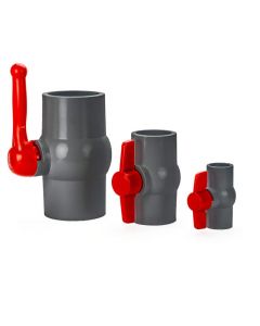 PVC Compact Ball Valve - Gray - Socket x Socket