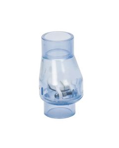 PVC Flapper Check Valve - Spring - Clear - Socket x Socket - 1-1/2-Inch (12/Cs)