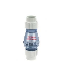 PVC True Union Flapper Check Valve - No Spring - Clear - Socket x Socket - 2-Inch (12/Cs)