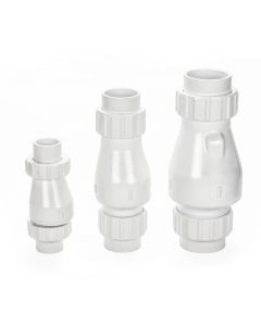 PVC True Union Flapper Check Valve - No Spring - White