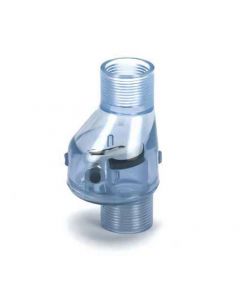 PVC Flapper Check Valve - No Spring - Clear - FPT x FPT