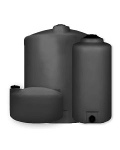 Vertical Bulk Water Tank - Flat Bottom - Black